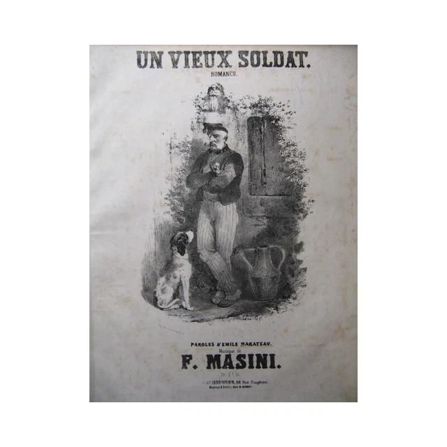 MASINI F. Un Vieux Soldat Chant Piano ca1835