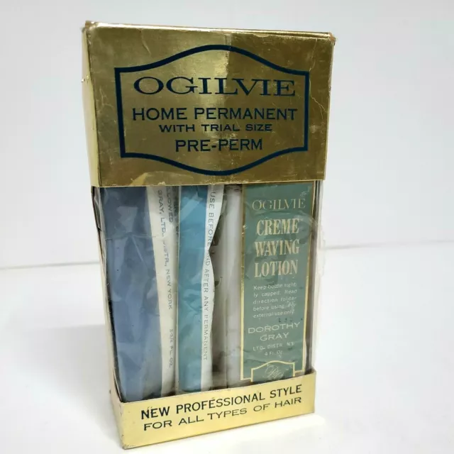 Vintage Ogilvie Home Permanent Pre Perm PROP NOS Gold Box NOT FOR USE Pamphlet