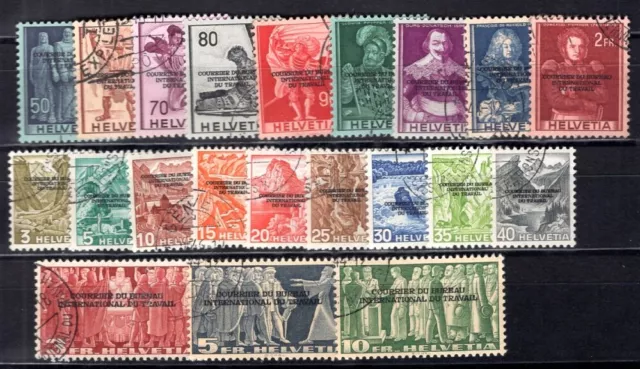 SCHWEIZ BIT 1944 62-82 gestempelt SCHÖNER SATZ FREIMARKEN 21 WERTE(F7808