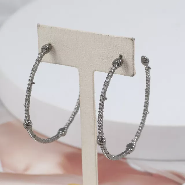 Alexis Bittar Pave  Knotted Hoop Earrings With Pouch