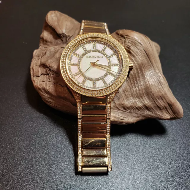 Michael Kors MK3312 Kerry MOP Dial Pavé-Embellished Gold-Tone Stainless Watch 2