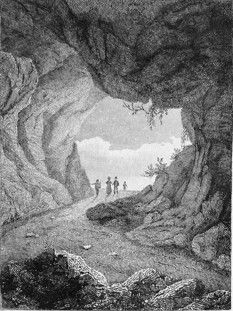 BAGNERES de BIGORRE - LA GROTTE d'ÉLAIS - Gravure du 19e (1835)