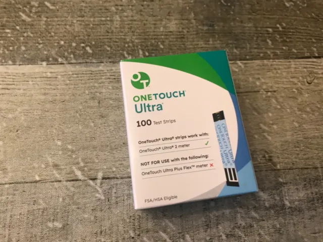 One Touch Ultra Blood Test Strips 100 MINT BOX EXP 3/31/2025  NEW Factory Sealed