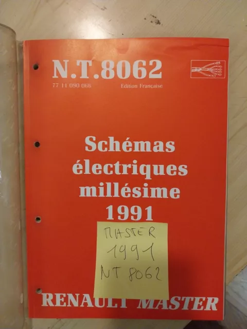 Renault Master 1991 Manuel Atelier Schemas Electriques NT 8062 Revue Technique