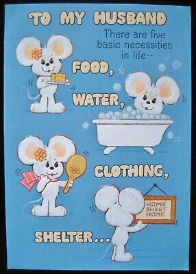 Vintage Birthday Greeting Card Mouse on Life’s Necessities Pop Up Embossed Hall.
