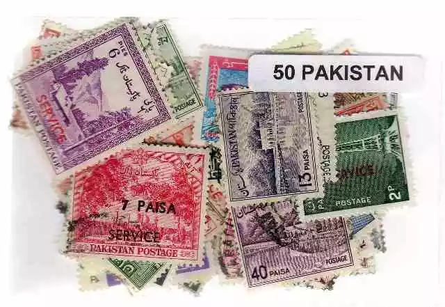 Pakistan 50 Stamps Different