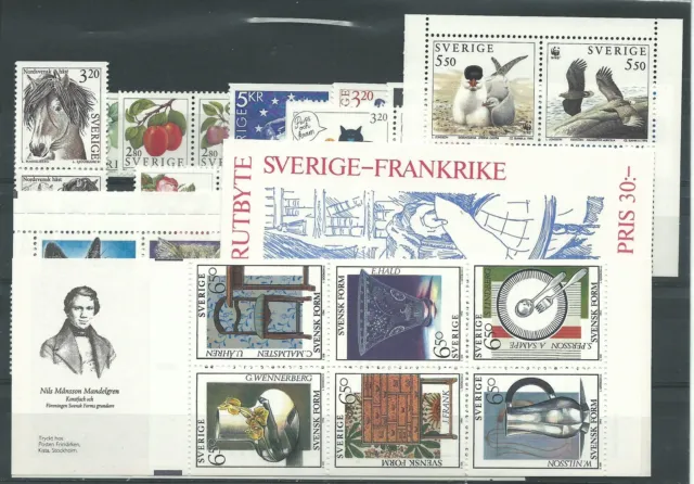 1994 Schweden Sverige Jahrgang Vollständige 54 Werte Und 1 Bf MNH MF22024
