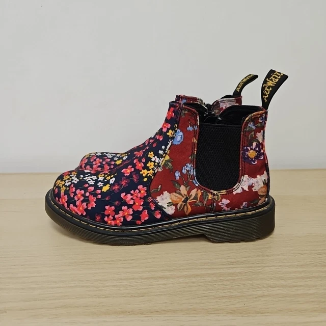 DR MARTENS 2976 Y Banzai Floral Clash Red Canvas Chelsea Ankle Boots Uk 4 Womens 99.99 PicClick UK