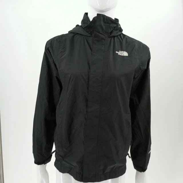 The North Face Girls Black Hyvent Long Sleeve Hooded Windbreaker Jacket Sz Large