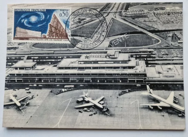 Carte Postale AEROPORT D'ORLY - Cachet spécial 1ère Exposition philatélique 1963