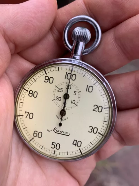 VINTAGE MINERVA DECIMAL Stopwatch Swiss Made Mechanical 159.00 PicClick UK