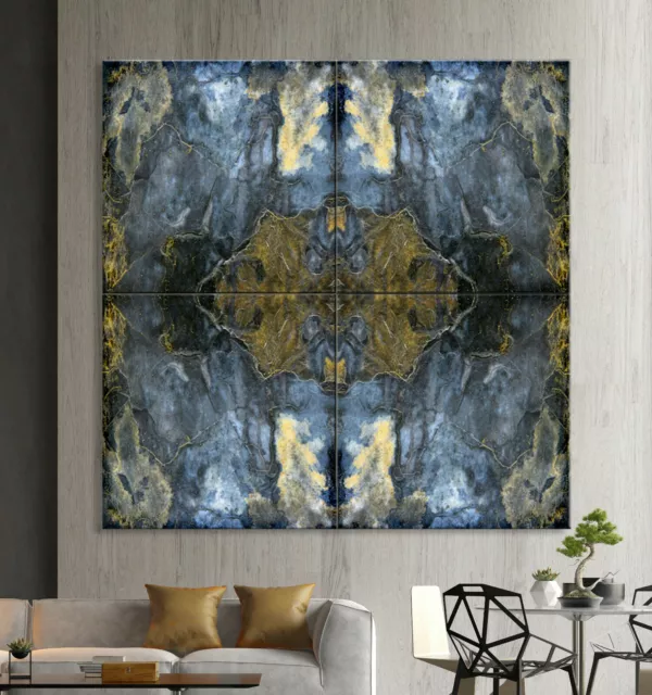 Steingold XXL Lienzo Cuadro Abstracto Negro Blanco Azul Arte Presión Modern Deco