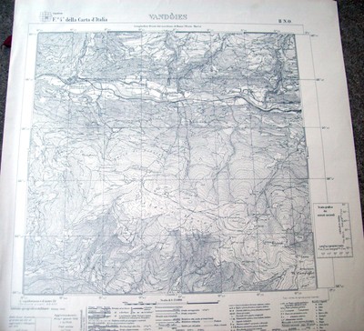 1938 I.G.M CARTA GEOGRAFICA DELLA ZONA DI VANDOIES ALTO ADIGE TERENTO VILLETTA 