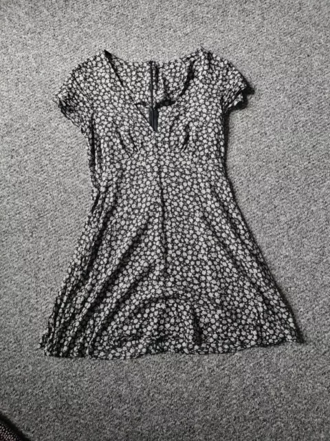 Grey Black Floral Summer Mini Dress Motel XS