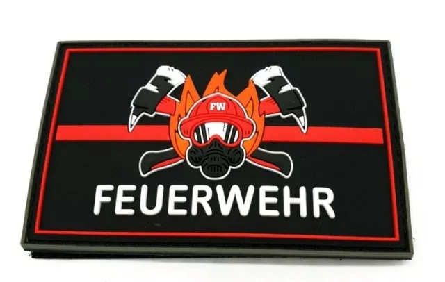 Feuerwehr Firefighter Rubber Klett Patch