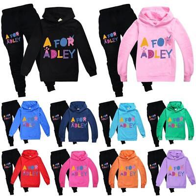 Kids A for Adley Print Tracksuit Sets Boys Girls Hoodie+Pants Suits Sweatshirt