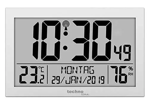 technoline WS8016 WS 8016 - Orologio da parete radiocontrollato con indicator...