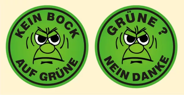Anti Grünen Aufkleber Auto 5X Grüne Nein Danke kein Bock auf Grüne Sticker  : : Auto & Motorrad