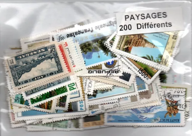 Lot 200 timbres thematique " Paysages "