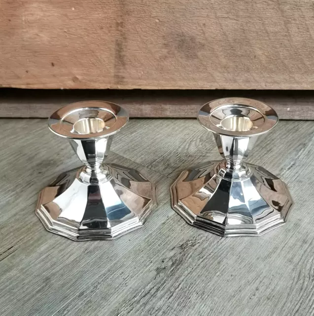 zwei tolle 830 Silber Leuchter Kerzenhalter Kandelaber Kerzenständer / Art Deco