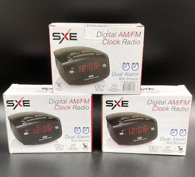 SXE DIGITAL AM/FM Clock Radio Dual Alarm SXE86001 ️️ ️️ Brand New