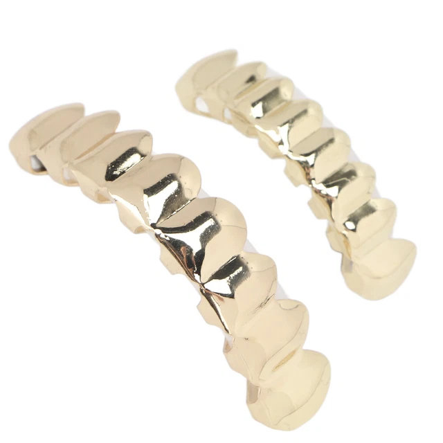 Denti Hip Hop Set Alloy Golden False Denti Decorazione Brace Per Halloween F DB3