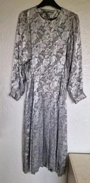 ladies vintage maxi Silver satin Principles dress size 14