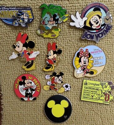 Disney 10 Pin Lot Loose Pins Mickey & Minnie CM LE Tokyo Hawaii Soccer "D"