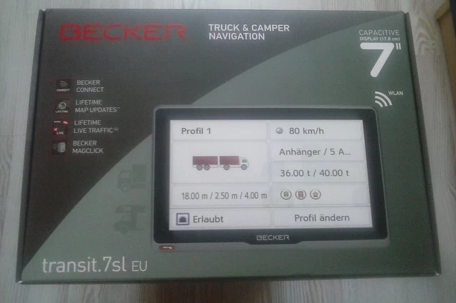 Becker Transit 7 sl NEU NEW NUOVO TMC NAVI LKW BUS Camper Navigationsgerät