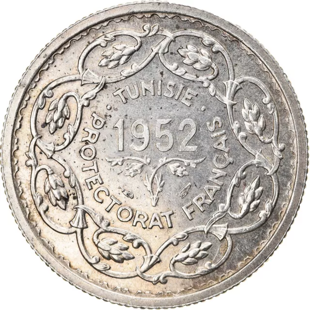 [#896393] Coin, Tunisia, Muhammad al-Amin Bey, 10 Francs, 1952, Paris, MS, Sil,