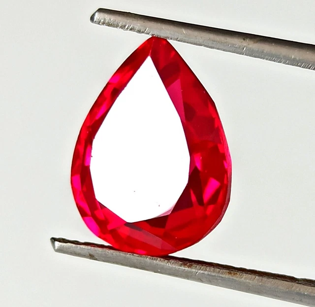 Rubino naturale rosso rosato a forma di pera da 5,20 ct, pietra preziosa...