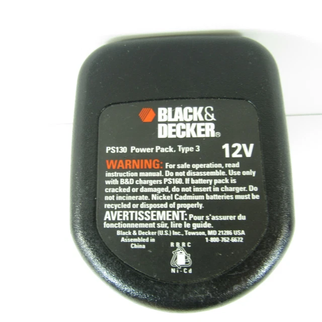 OEM BLACK & Decker Fire Storm PS130 12V Power Pack Type 3 Battery