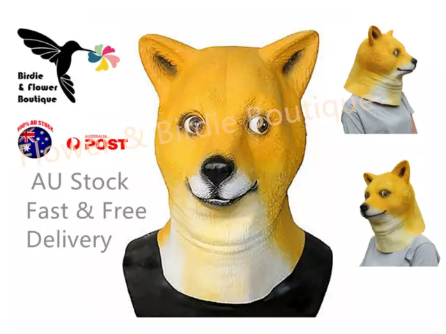 Prop Halloween Dog Head Mask Latex Animal ZOO Party Costume Cosplay Toy Cosplay