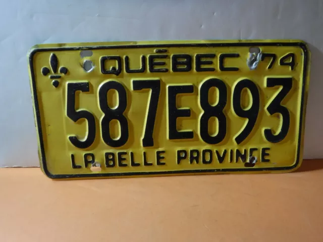 Canada 1974 Quebec license plate   #  587E893  LA BELLE PROVINCE