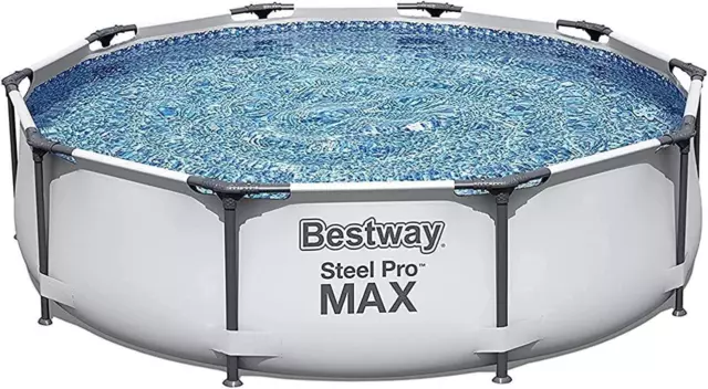 Bestway Steel Pro Max 3.05m x 0.76m Round Above Ground Outdoor Swimming Pool Set