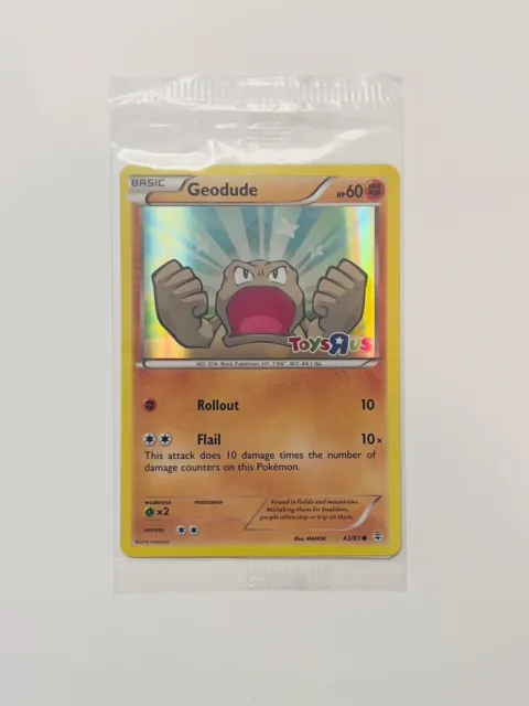 Pokemon TCG Geodude SEALED TOYS R US PROMO 2016 XY Generations HOLO RARE 43/83