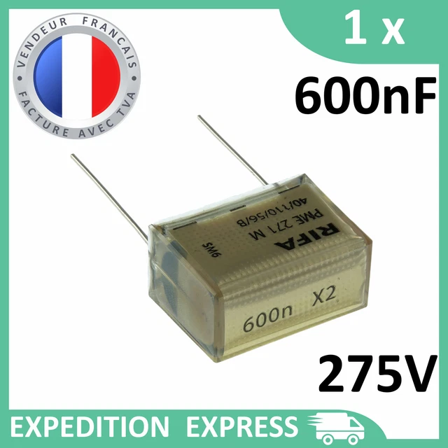 Condensateur RIFA PME 271 M X2 0.6µF 275V - Neuf - Pour électronique Professionnelle