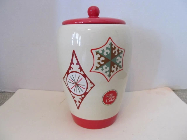 COCA-COLA CHRISTMAS Themed Glazed Ceramic Cookie Jar~VG Shape!