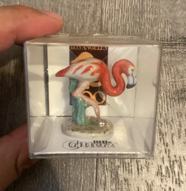 LITTLE CRITTERZ Flamingo "Wade" Miniature Figurine New In Package (LA Zoo)
