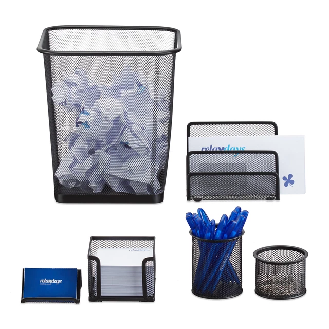 Schreibtisch Organizer 6 Teile Briefablage, Stiftehalter Büroset Metall Ablagen