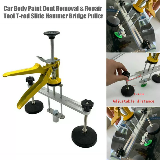 Car Body Paintless Dent Removal Repair Tool T-rod Slide Hammer Bridge Puller Kit