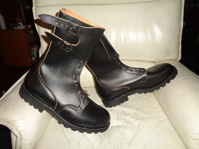Bottes Pataugas Vintage De L'Armée Française - Toile Vert Armée Et Semelle Caoutchouc - Occasion Bon état