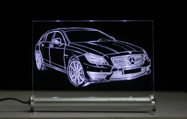 LED-Leuchtschild graviert ist  CLS Shooting Brake x 218 AutoGravur