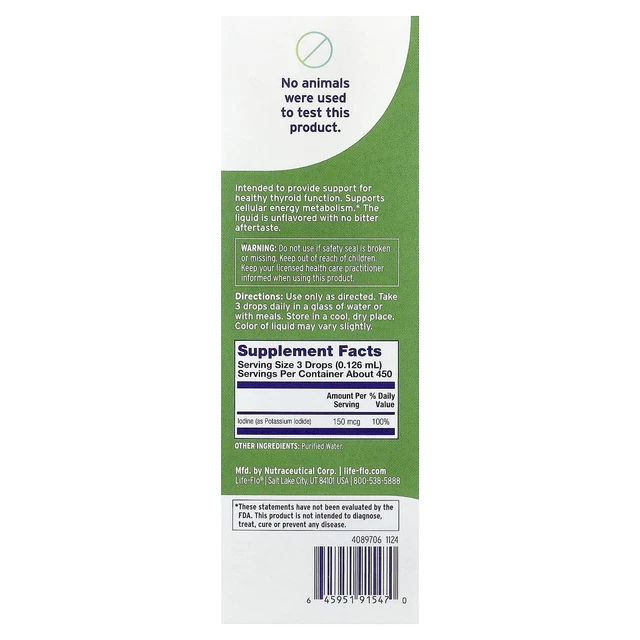 Icotide LIFE-FLO, LIQUID IODINE Plus with Potassium Iodide, Unflavored, 2 fl oz ...