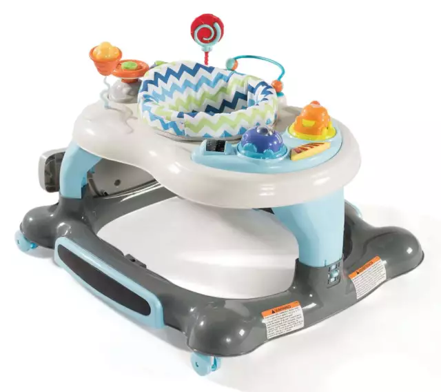 Infant Activity Walker with Jumping Board and Feeding Tray Unisex Blue AA
