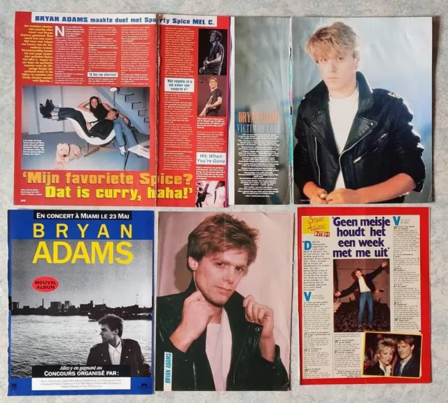 🍭 BRYAN ADAMS 🍭 clippings Collection Magazines lot De Presse Poster Pack 2