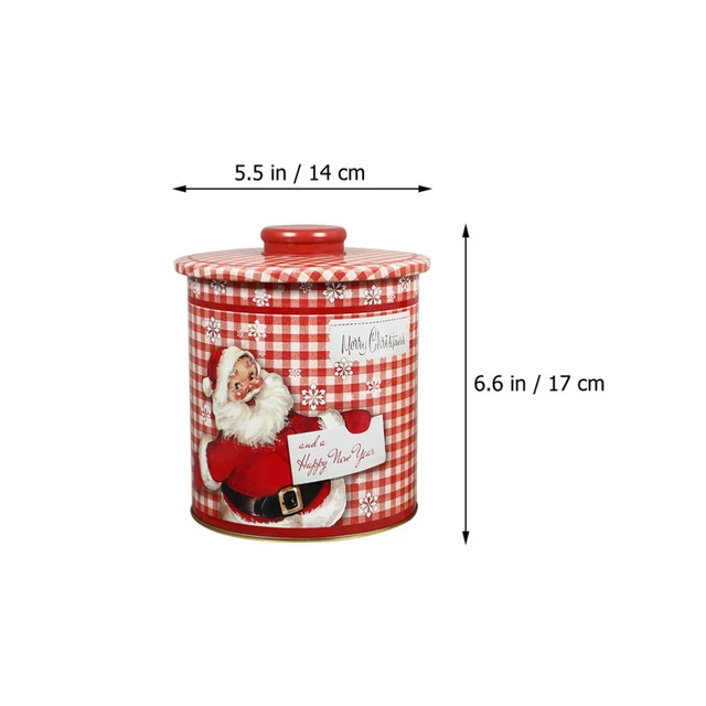 4pcs Weißblech Runde Weihnachten Multifunktionale Cookie Jar 8