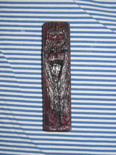 Mujer Pintada Madera De Bajo Tallada