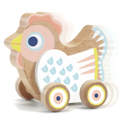 Djeco Baby Sing Hen on Wheels