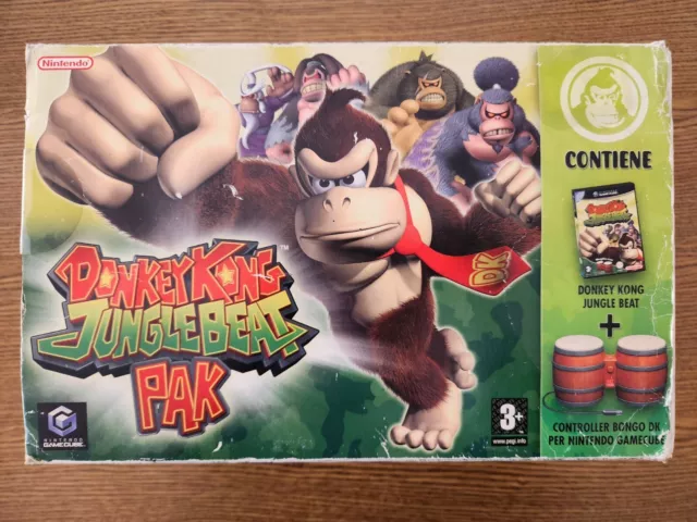 Donkey Kong Jungle Beat Pak Bundle Bongo Controller Nintendo GameCube Pal Ita